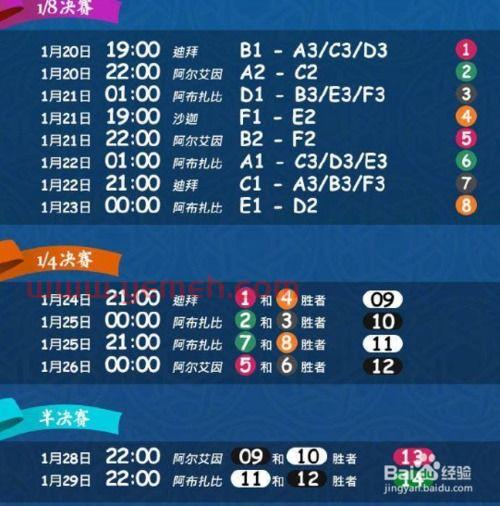 2019年亚洲杯中国队赛程