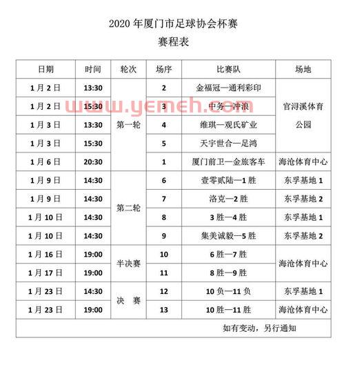 世界杯2020赛程表足球